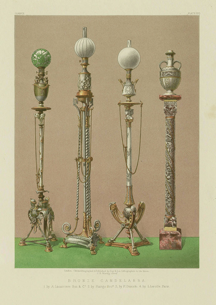 INTERNATIONAL EXHIBITION. Candelabra Lacarriere Raingo Descole Lerolle 1862